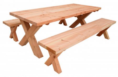 Tuinset Xavi Excellent 2x bank en 1x tafel onbehandeld