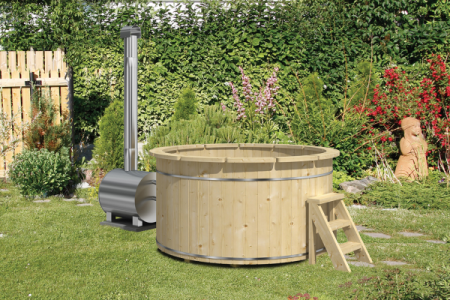 Hottub met externe RVS kachel 200cm onbehandeld vuren