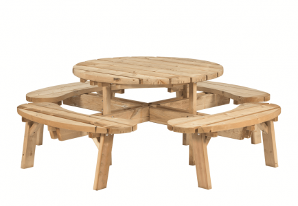 Picknicktafel Rond vuren gedroogd groen geimpregneerd