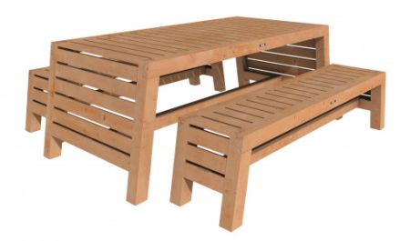 Tuinset Riva Excellent 2x bank en 1x tafel onbehandeld