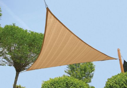 Zonnezeil 3-hoek 4,2x4,2m zandbeige