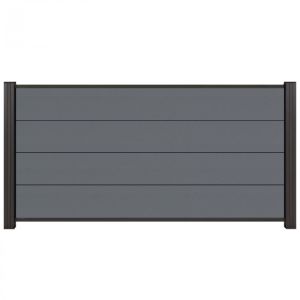 Schutting Modular 1800x970mm rock grey met antra alu prof.