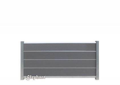 Schutting Modular 1800x970mm rock grey met alu profielen